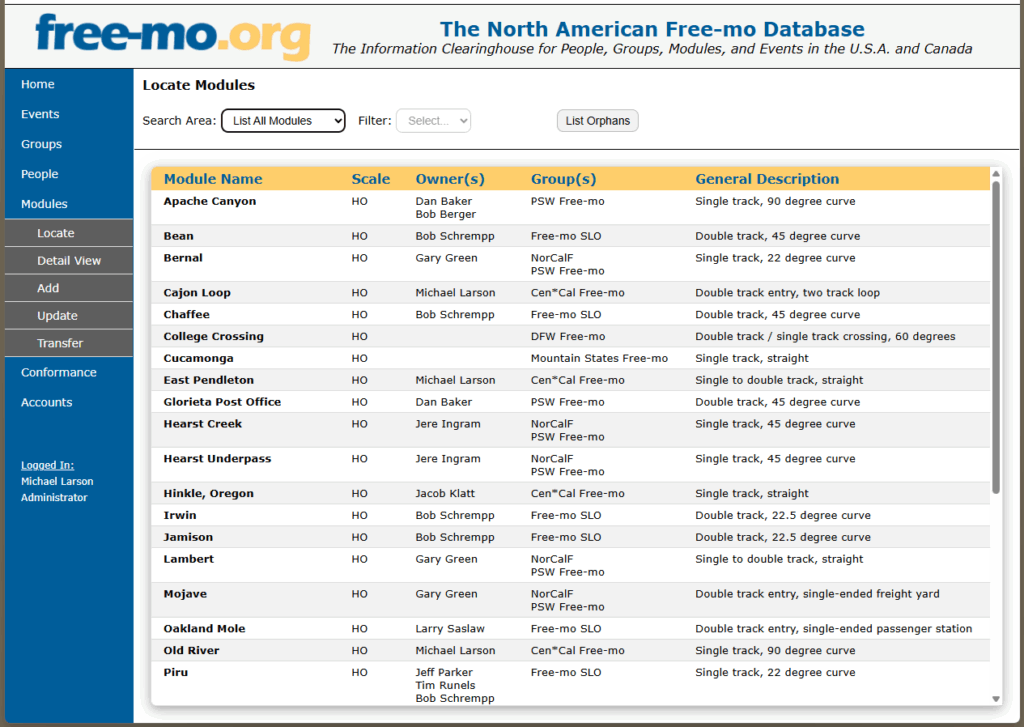 Locate Modules - List All